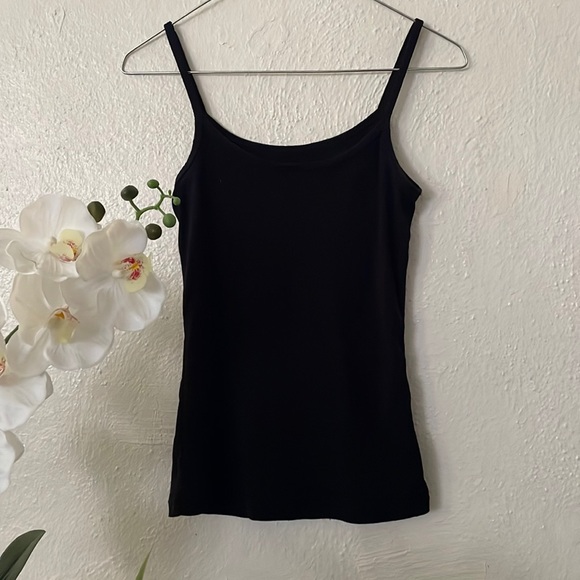 Black Fruit of the Loom Skinny Strap Black Tank Top Size Small - Picture 1 of 2